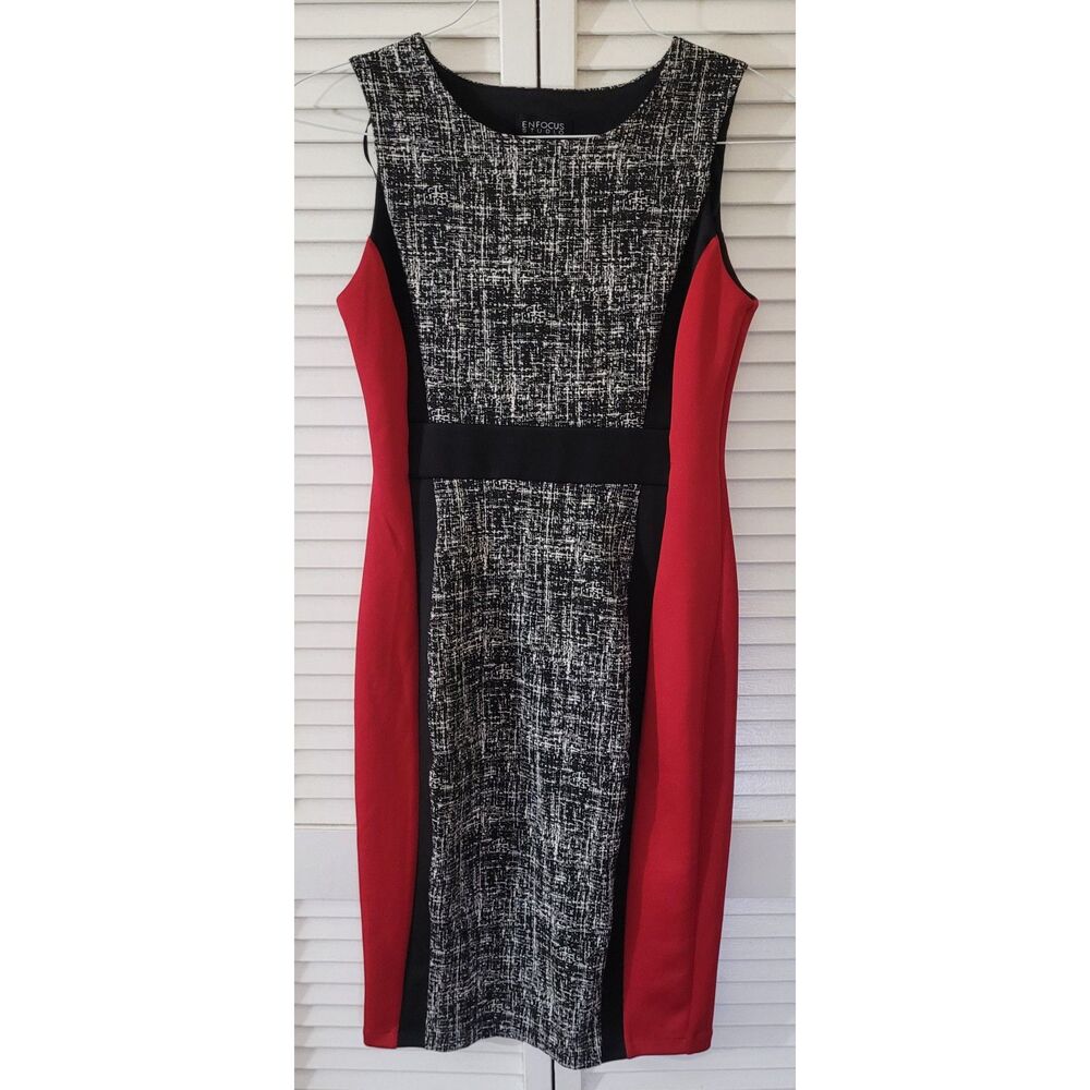 Enfocus Studio Black and Red Midi Dress